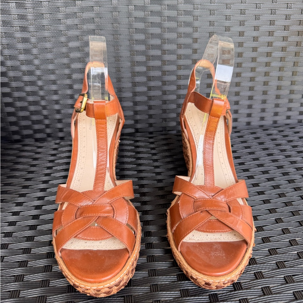 Brooks Brothers Tan Leather Wedge Shoes
